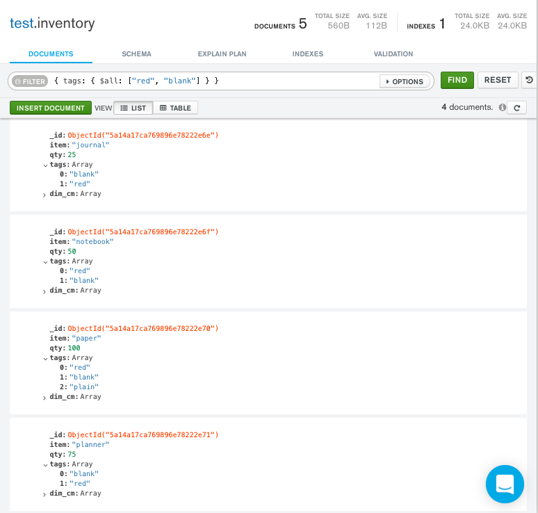 Query array matching all criteria