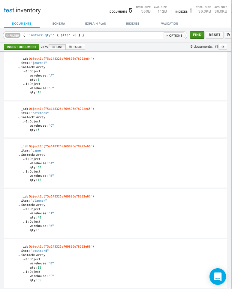 Query for embedded field matching single condition