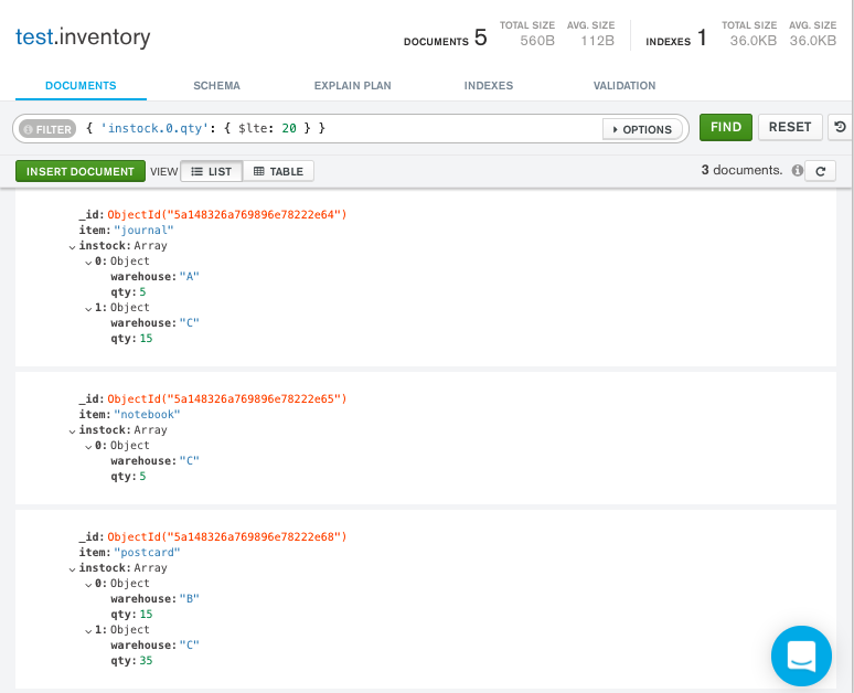 Query for array element matching single condition