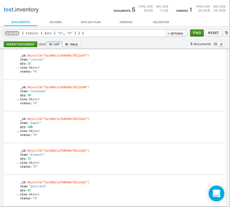 Query using query operators
